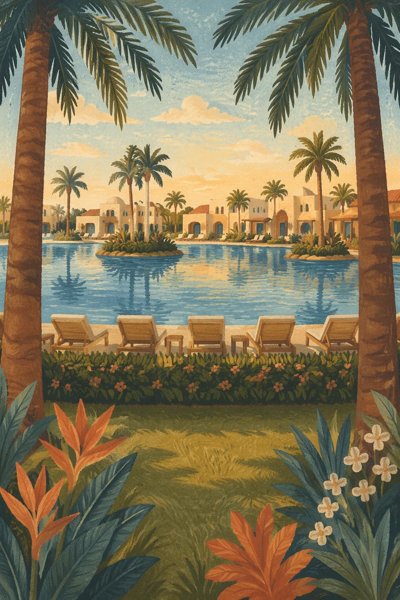 Golden Hour Tropical Resort Pool Retreat