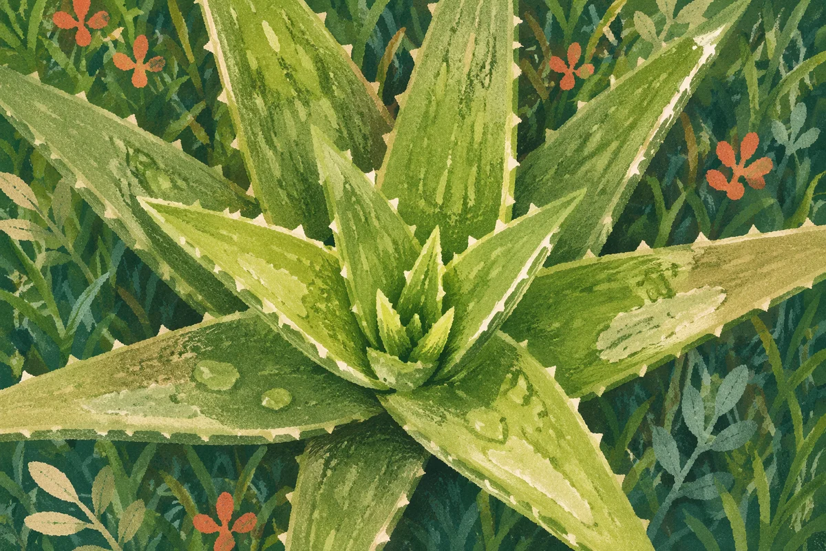 Fresh Aloe Vera Rosette for Natural Skincare