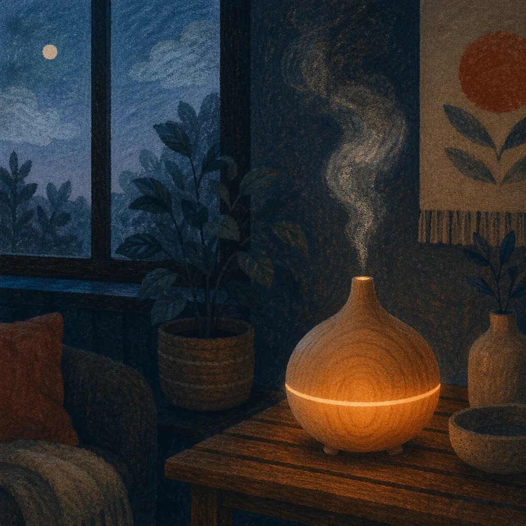 Cozy Aromatherapy Diffuser Mist at Dusk
