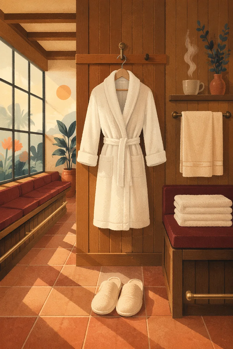 Serene Spa Morning Bathrobe and Slippers