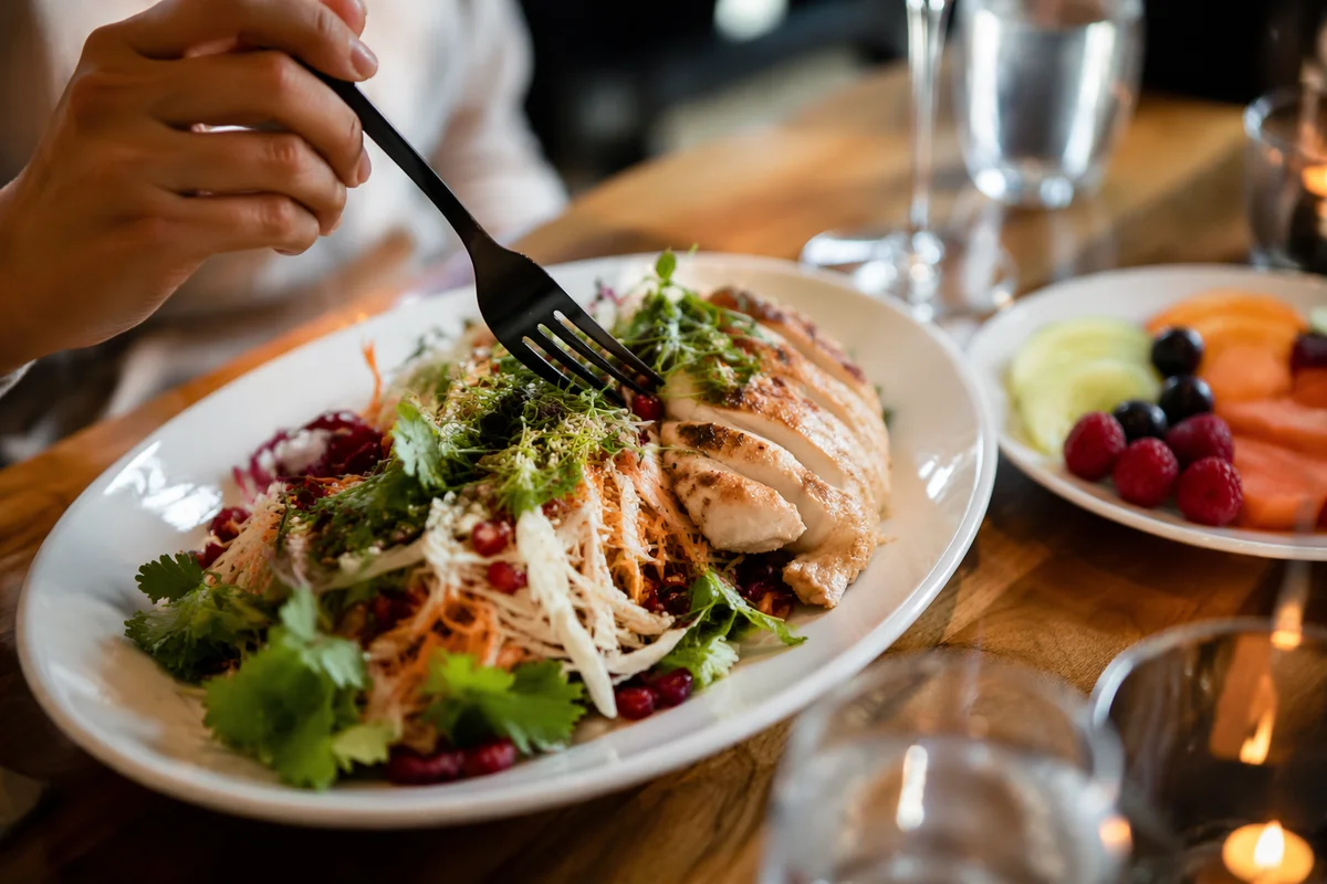 Colorful Clean Eating Plate with Fresh Salad