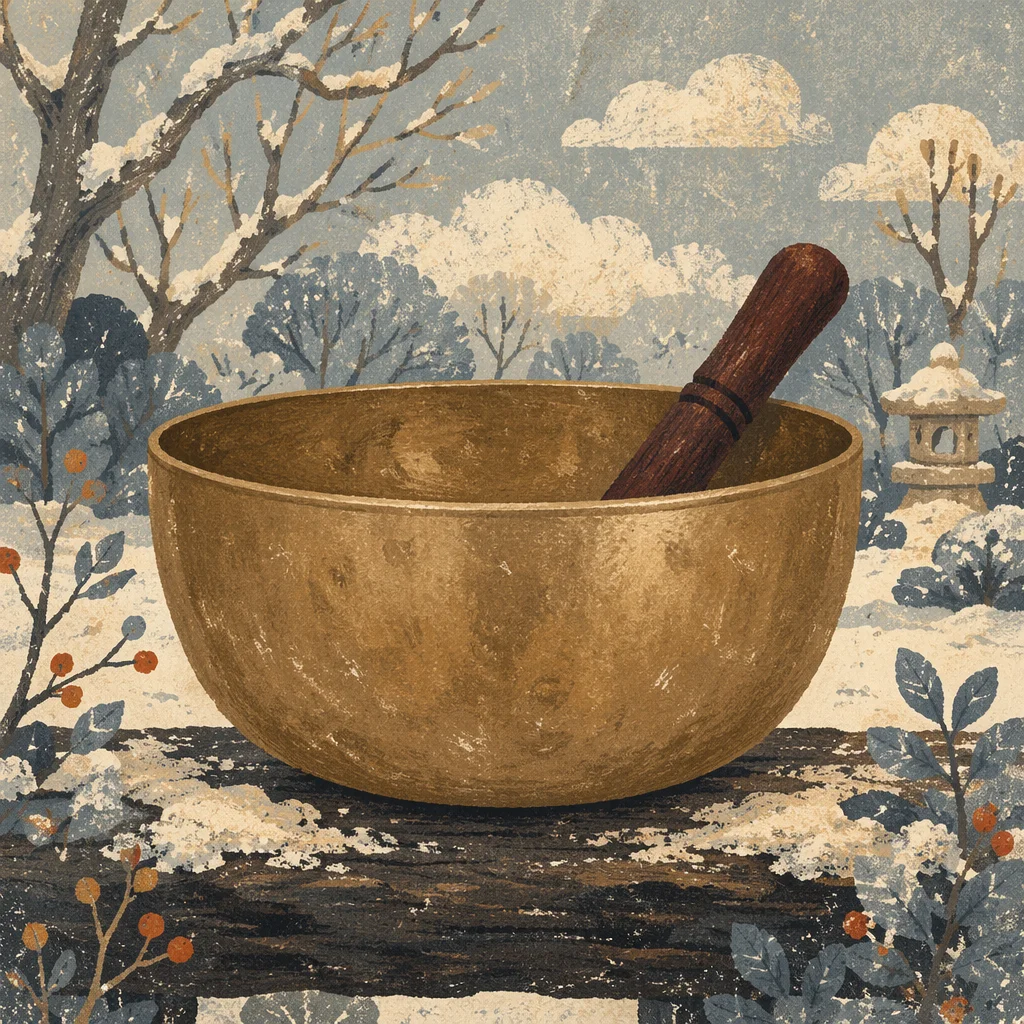 Crystal Singing Bowl in Winter Garden