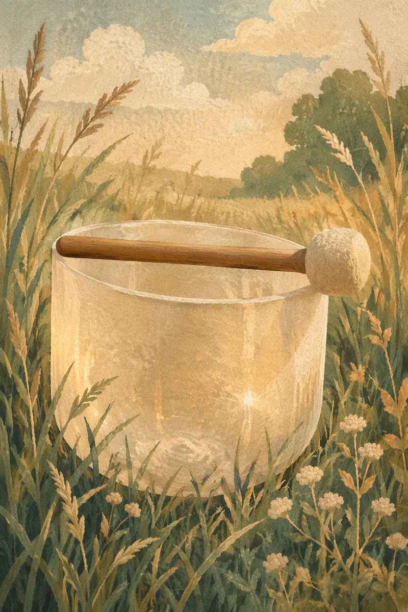 Crystal Singing Bowl in Meadow Meditation