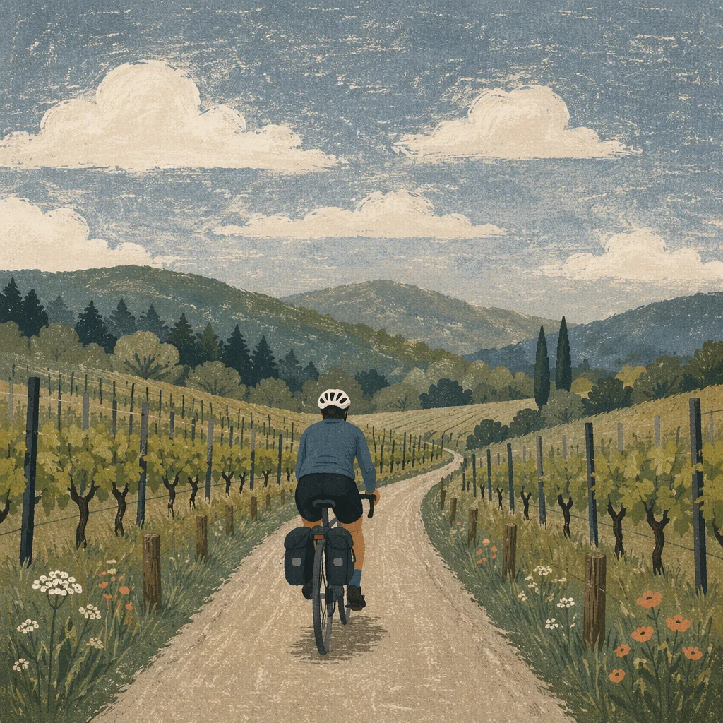 Countryside Cyclist on Vineyard Farm Road