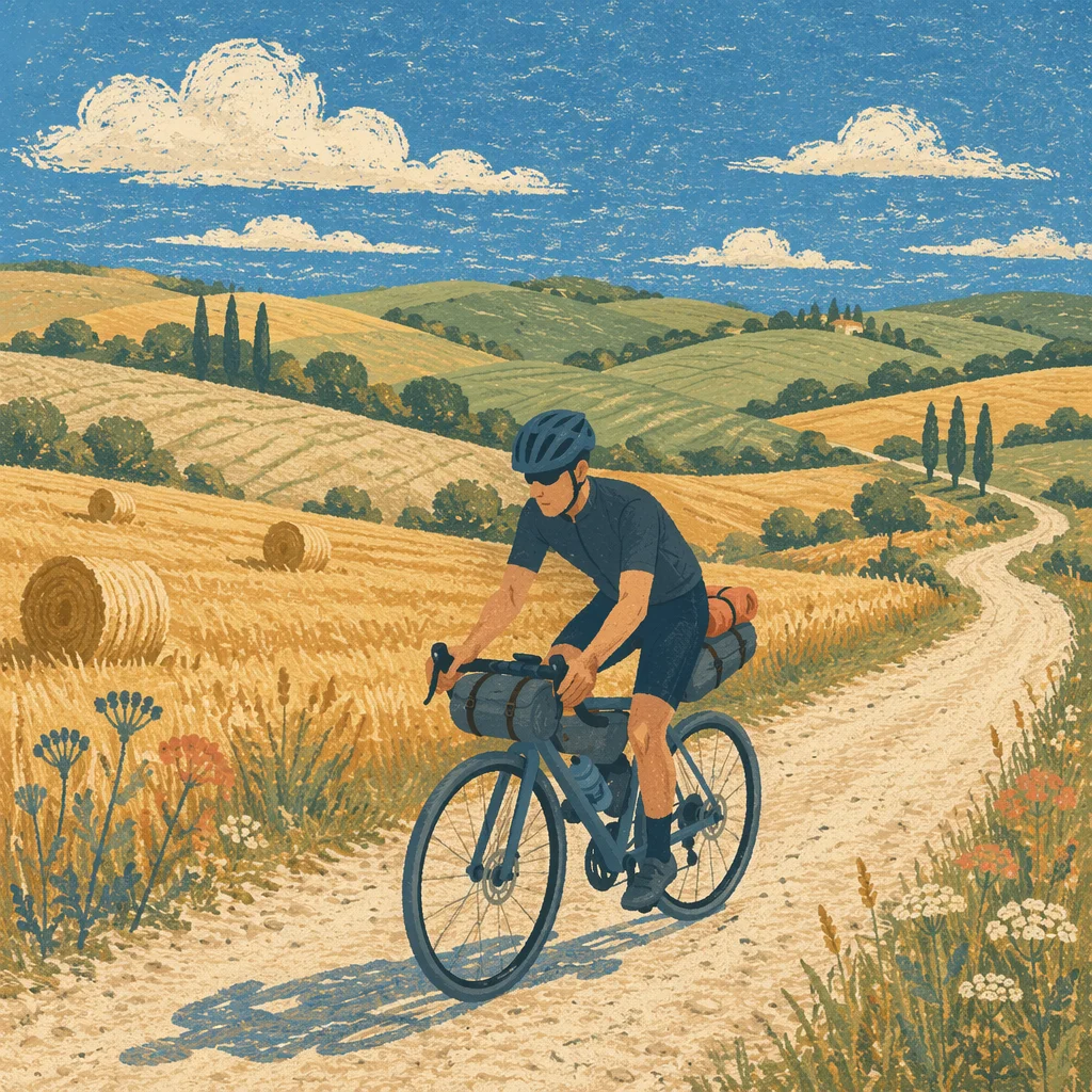 Countryside Cycling Wellness on Gravel Road