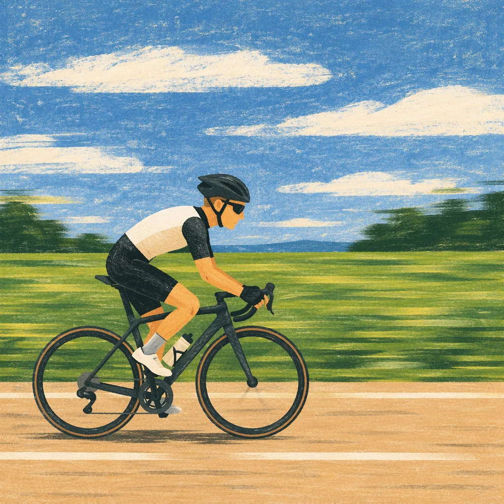 Countryside Road Cyclist in Motion