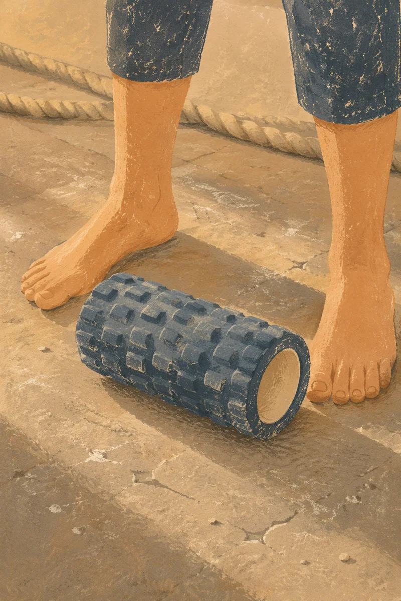 Foam Roller on Gym Floor Recovery