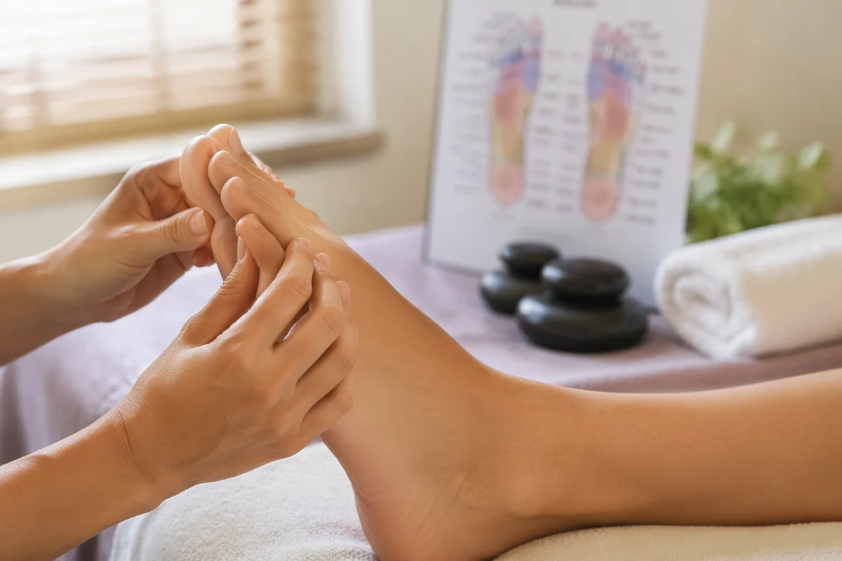Foot Reflexology Massage with Spa Stones