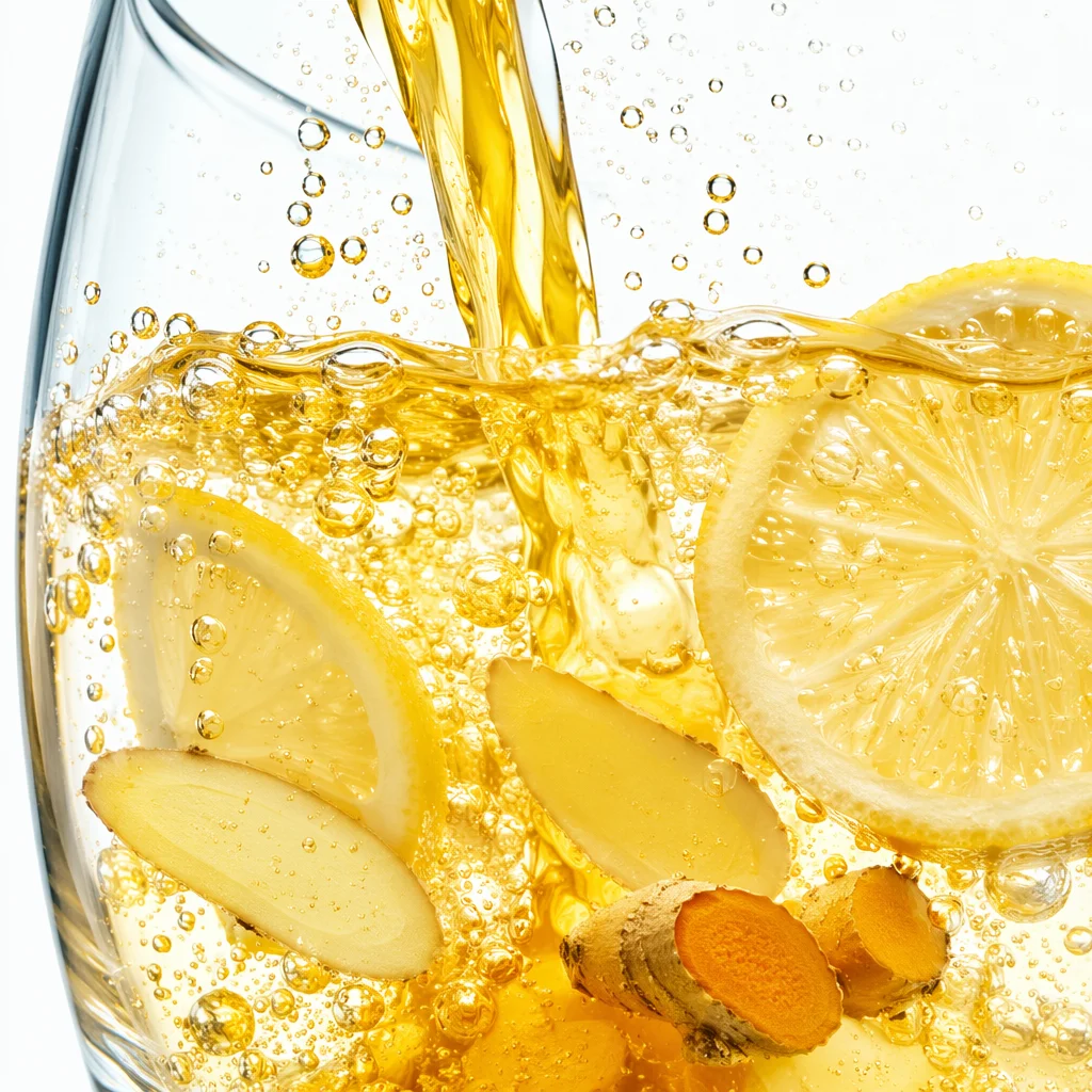 Fresh Turmeric Ginger Lemon Wellness Pour