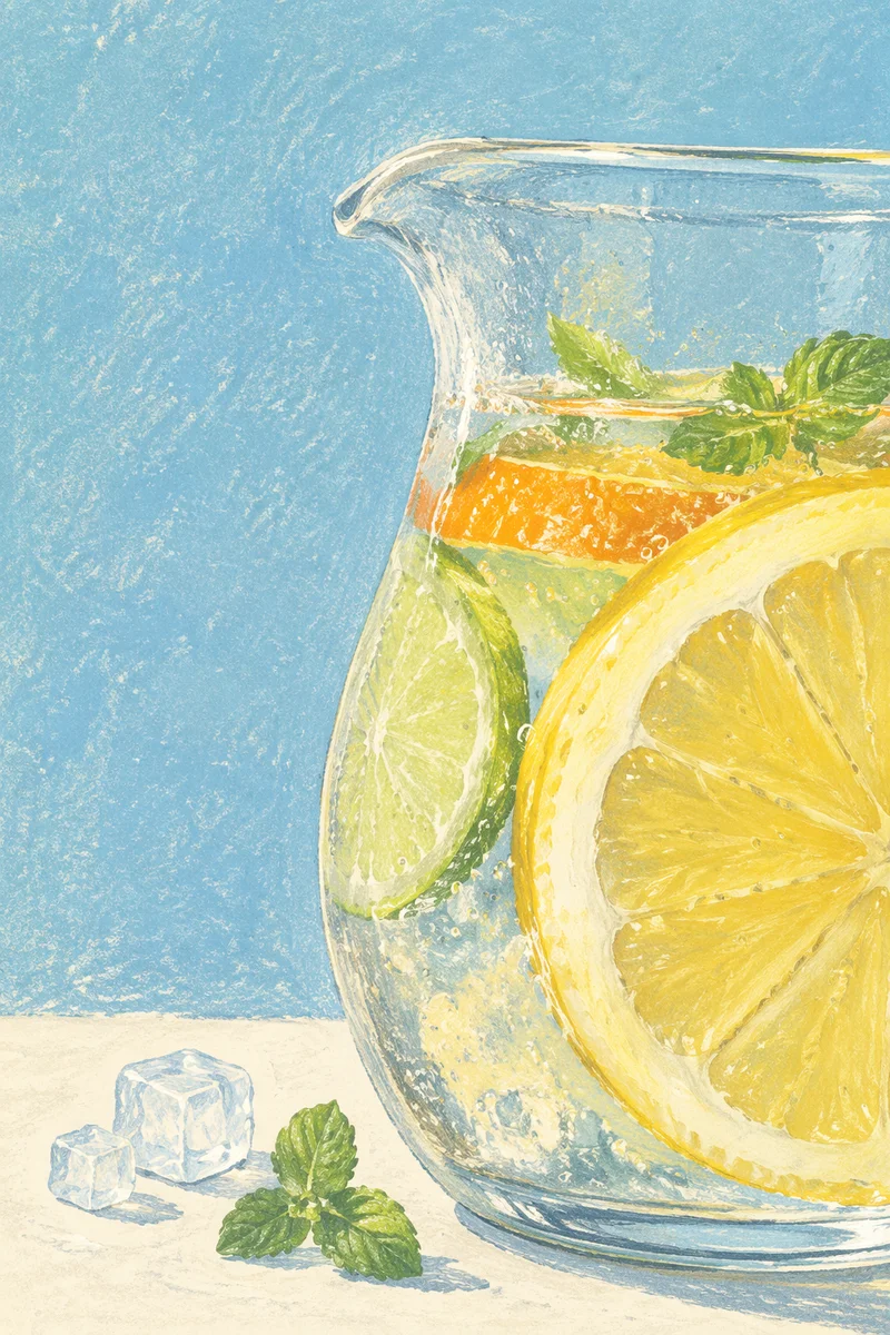 Citrus Infused Water Pitcher Wellness Still Life