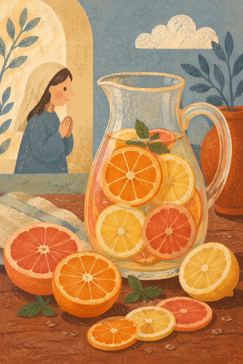 Refreshing Citrus Infused Water Pitcher Close-Up