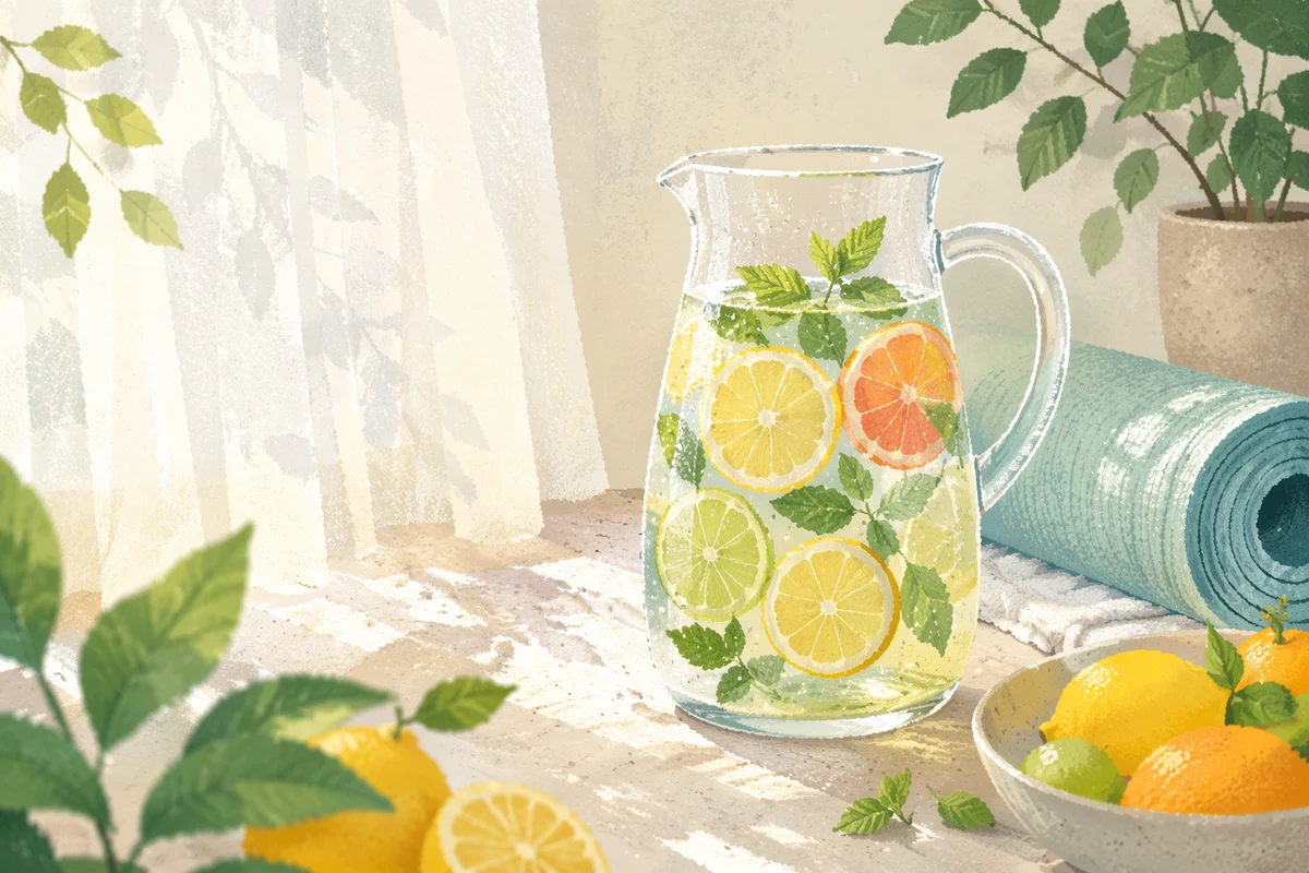 Refreshing Citrus Infused Water Wellness Scene