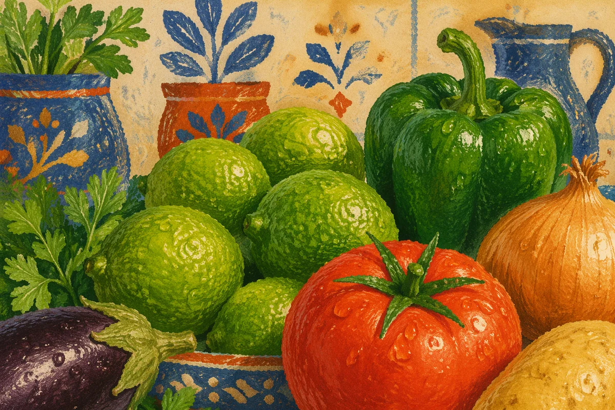 Vibrant Green Salad Ingredients on Kitchen Counter