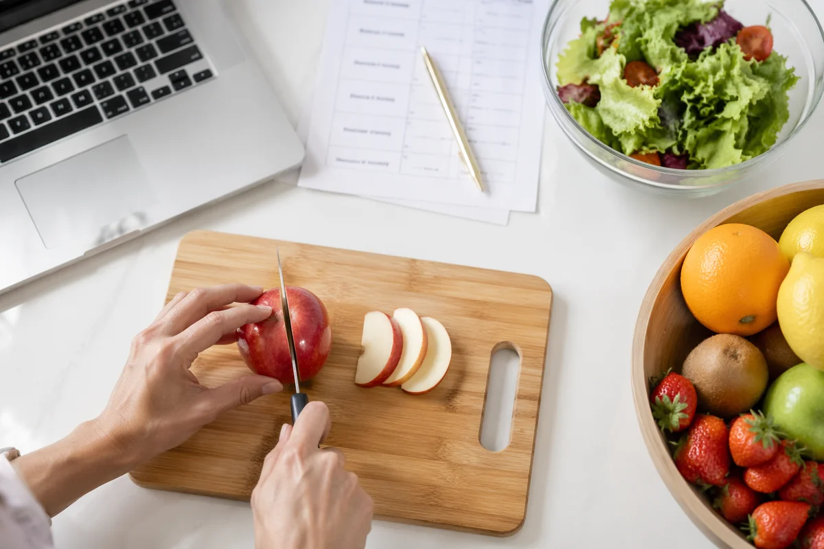Healthy Salad Meal Prep in Bright Kitchen