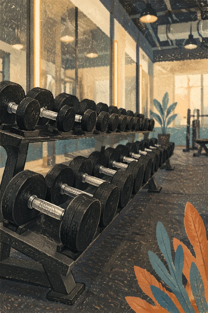 Organized Dumbbells in Modern Fitness Center