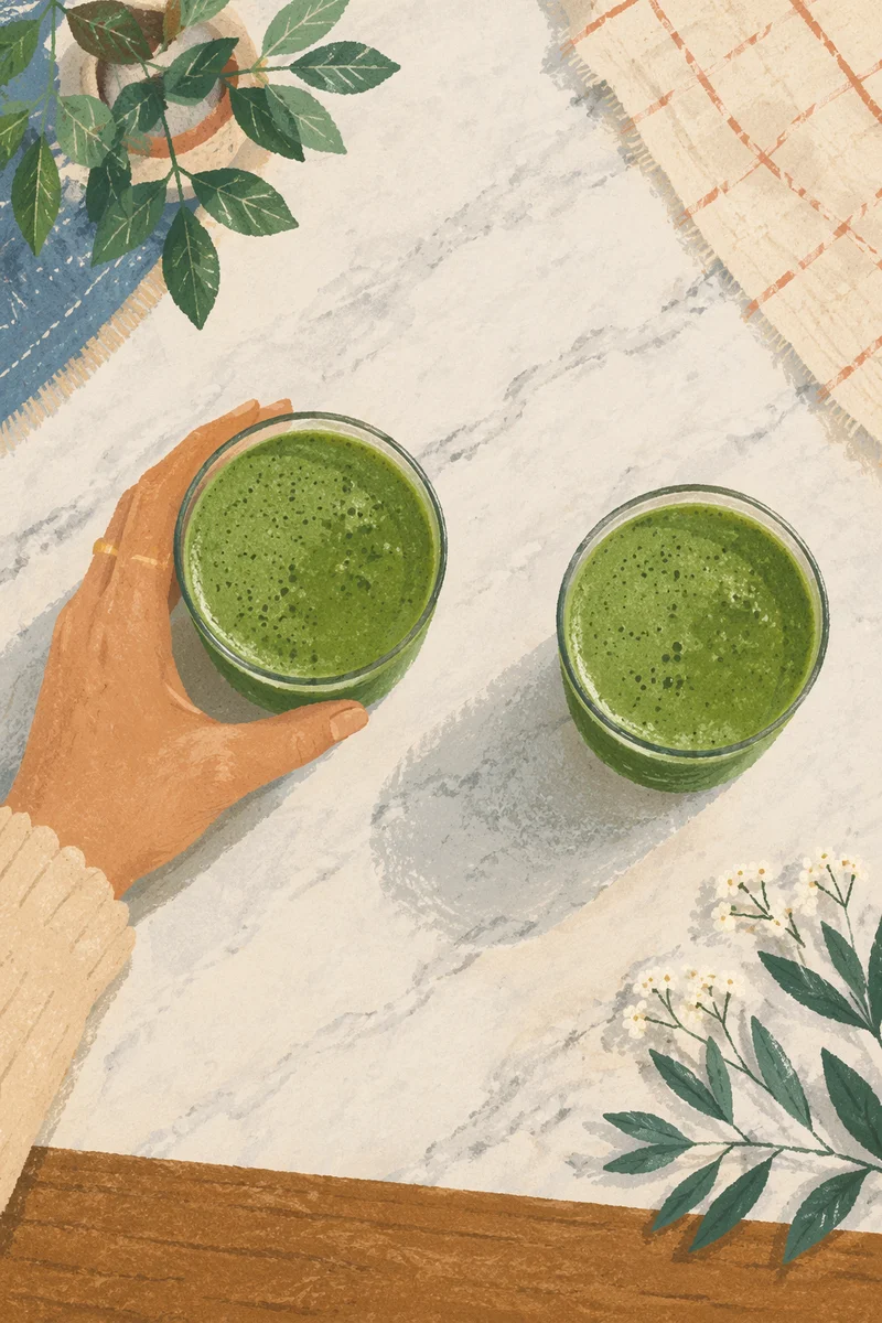 Fresh Green Juice Morning Wellness Still Life