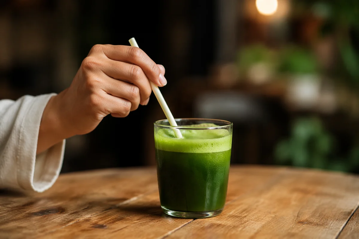 Fresh Green Juice in Hand