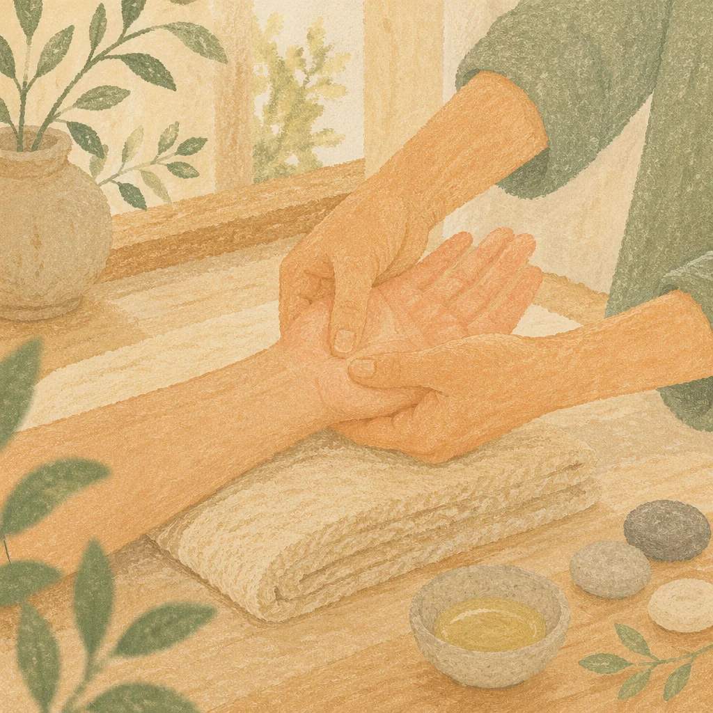 Relaxing Hand Massage Therapy Close Up