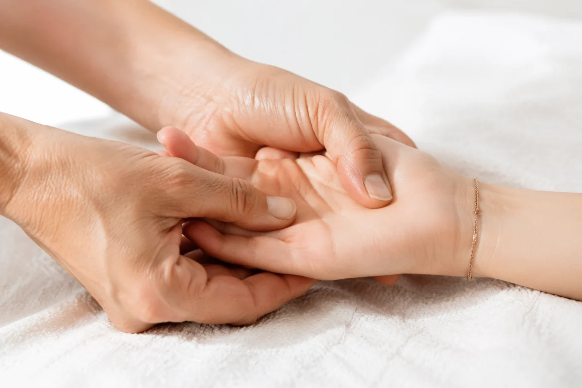 Calming Hand Massage Therapy Close Up