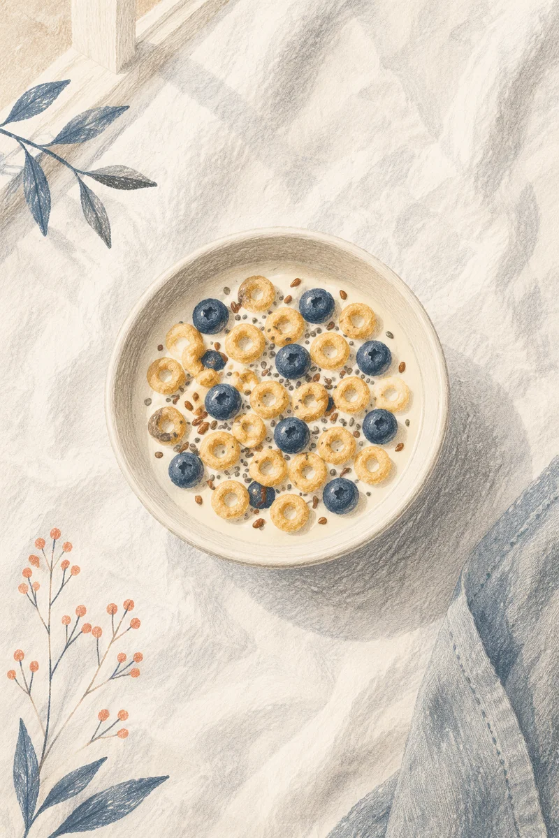 Healthy Breakfast Bowl Flat Lay