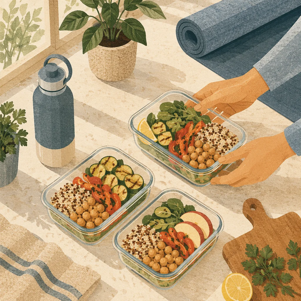 Healthy Meal Prep in Bright Kitchen
