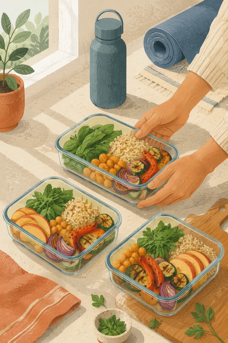Healthy Meal Prep Containers in Bright Kitchen
