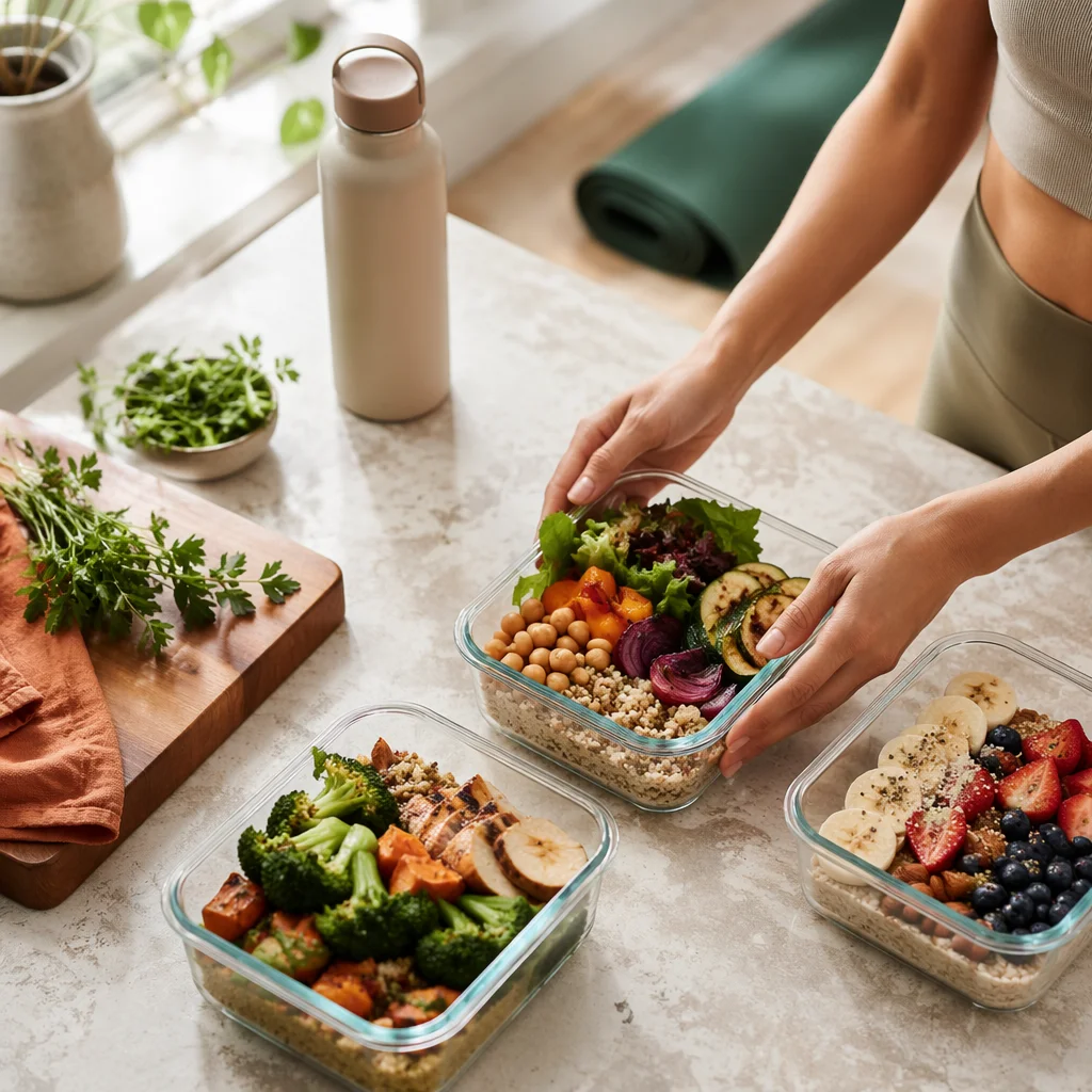 Healthy Meal Prep Containers in Bright Kitchen