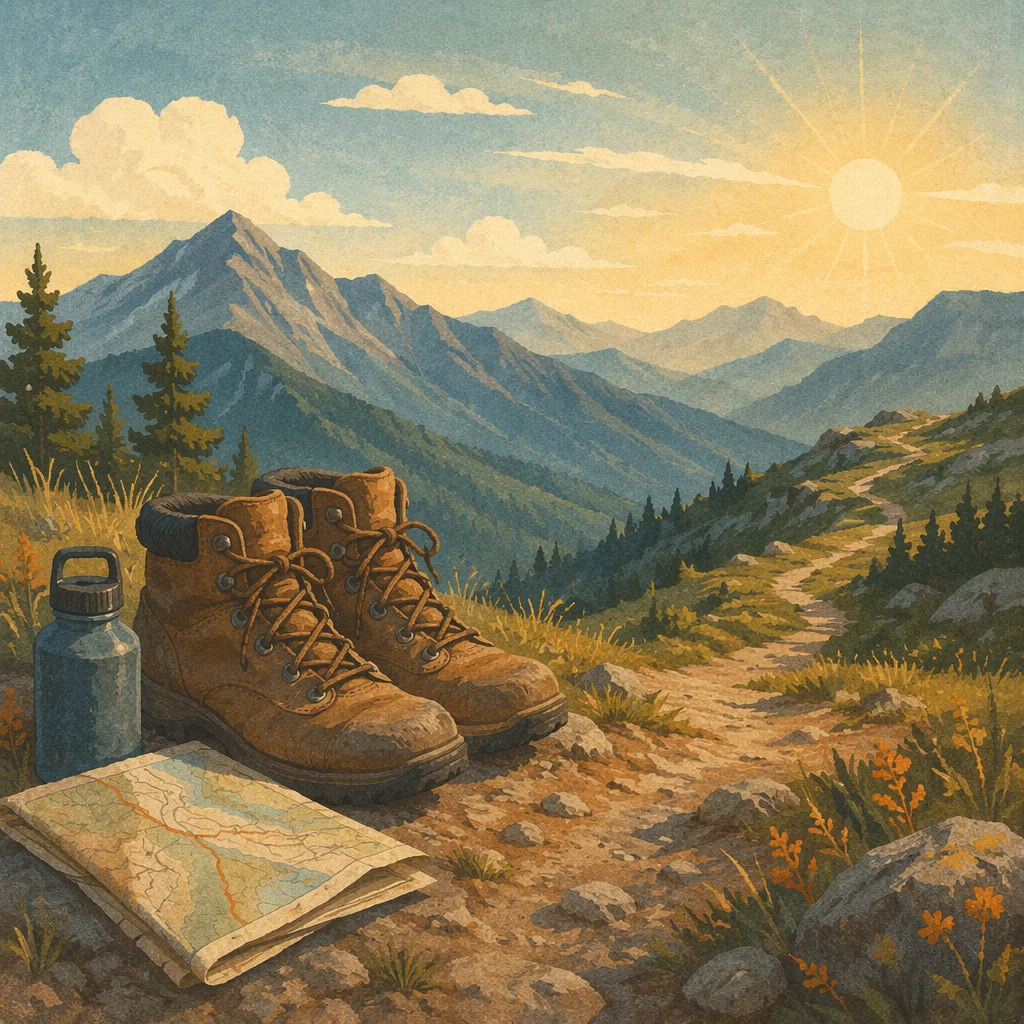 Hiking Boots at Sunrise Mountain Overlook