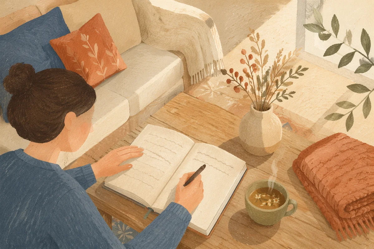 Quiet Morning Journal Reflection Scene