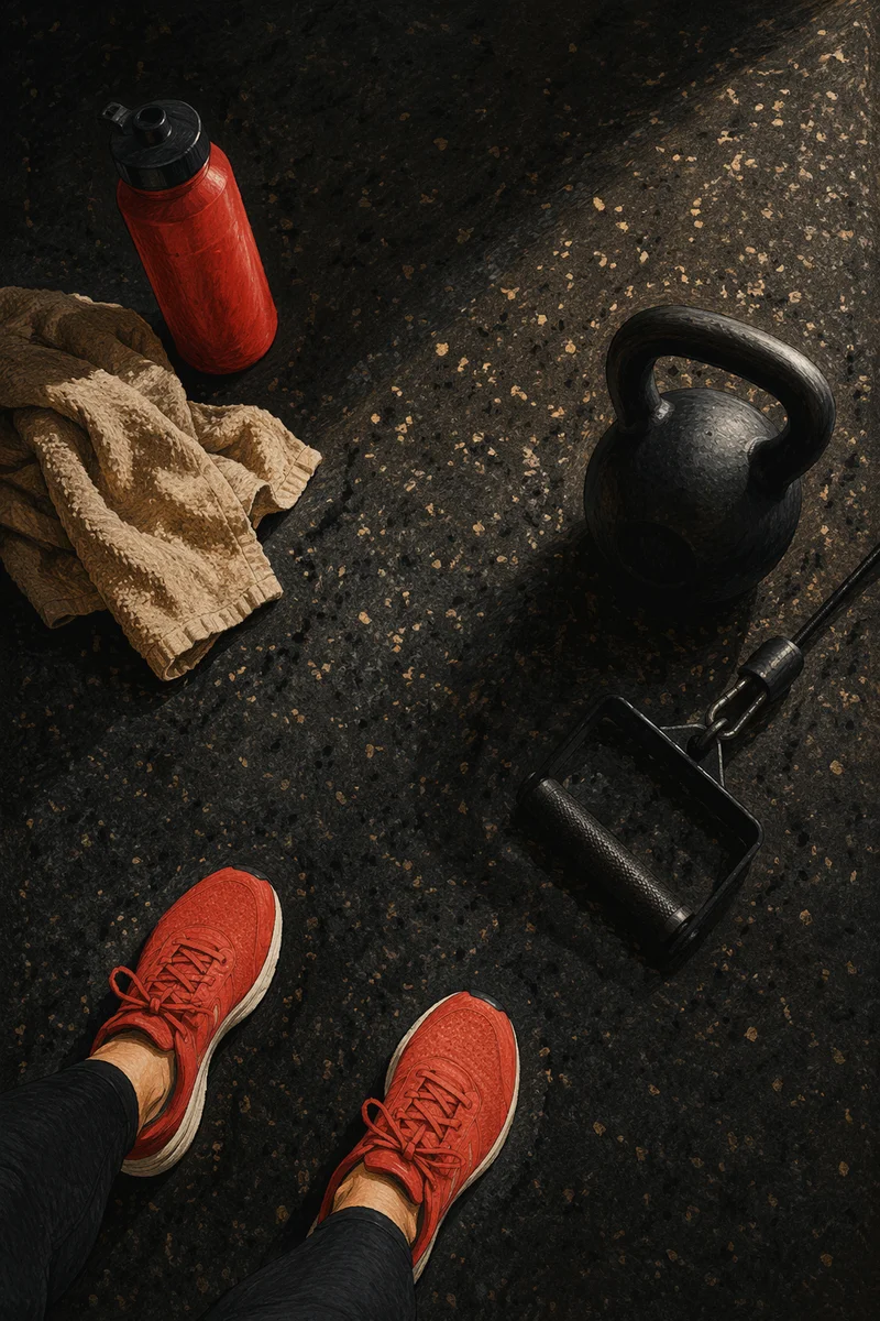 Dramatic Kettlebell Workout Floor Scene