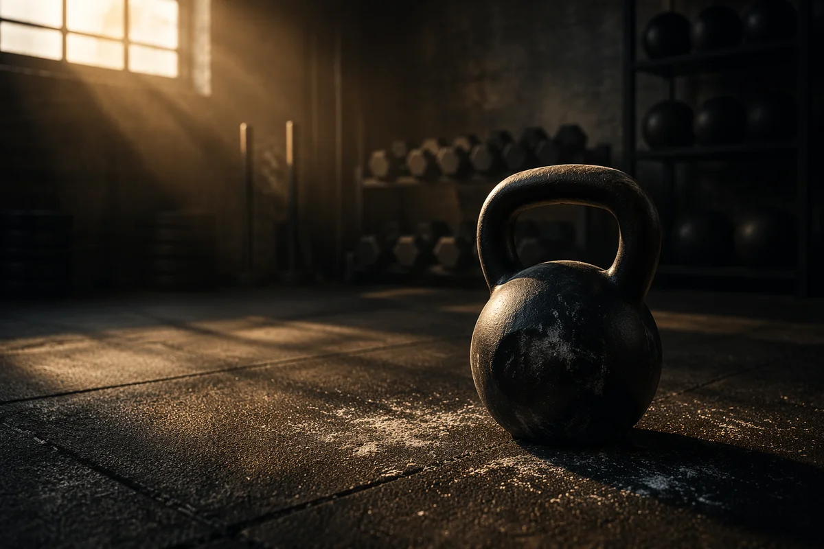 Dramatic Kettlebell on Gym Floor