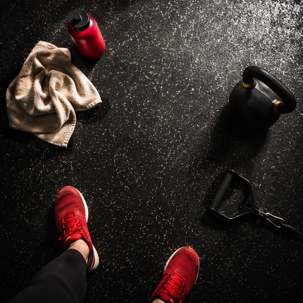 Dramatic Kettlebell Workout Floor Scene