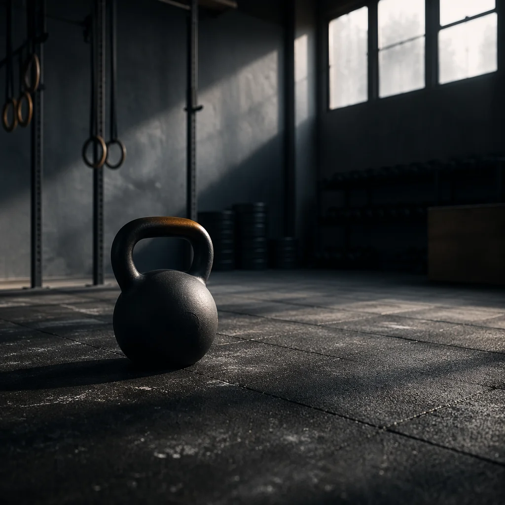 Dramatic Kettlebell on Quiet Gym Floor