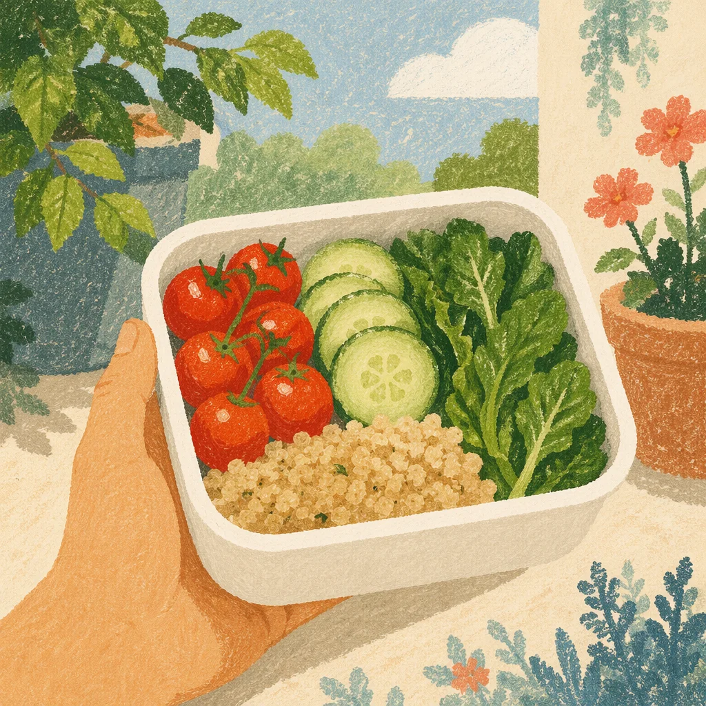 Organized Healthy Meal Prep Container Outdoors
