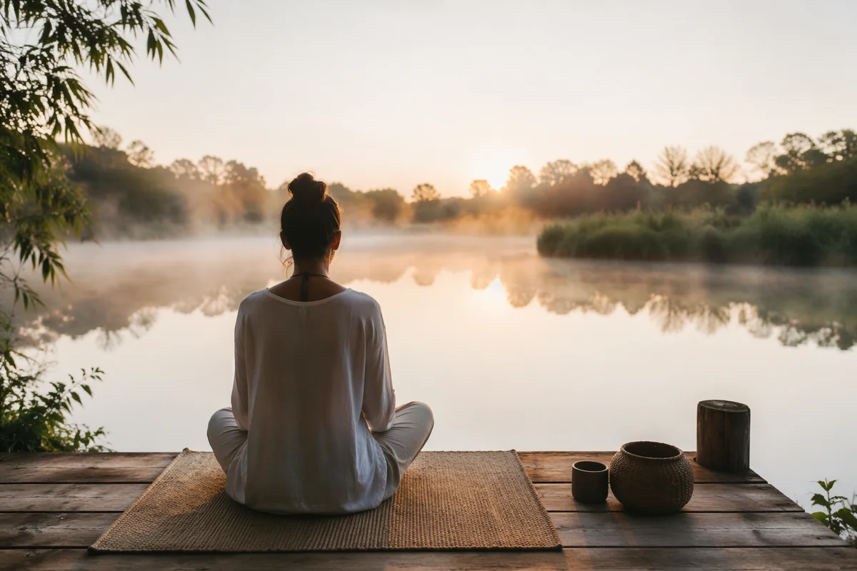 Peaceful Lakeside Meditation at Sunrise