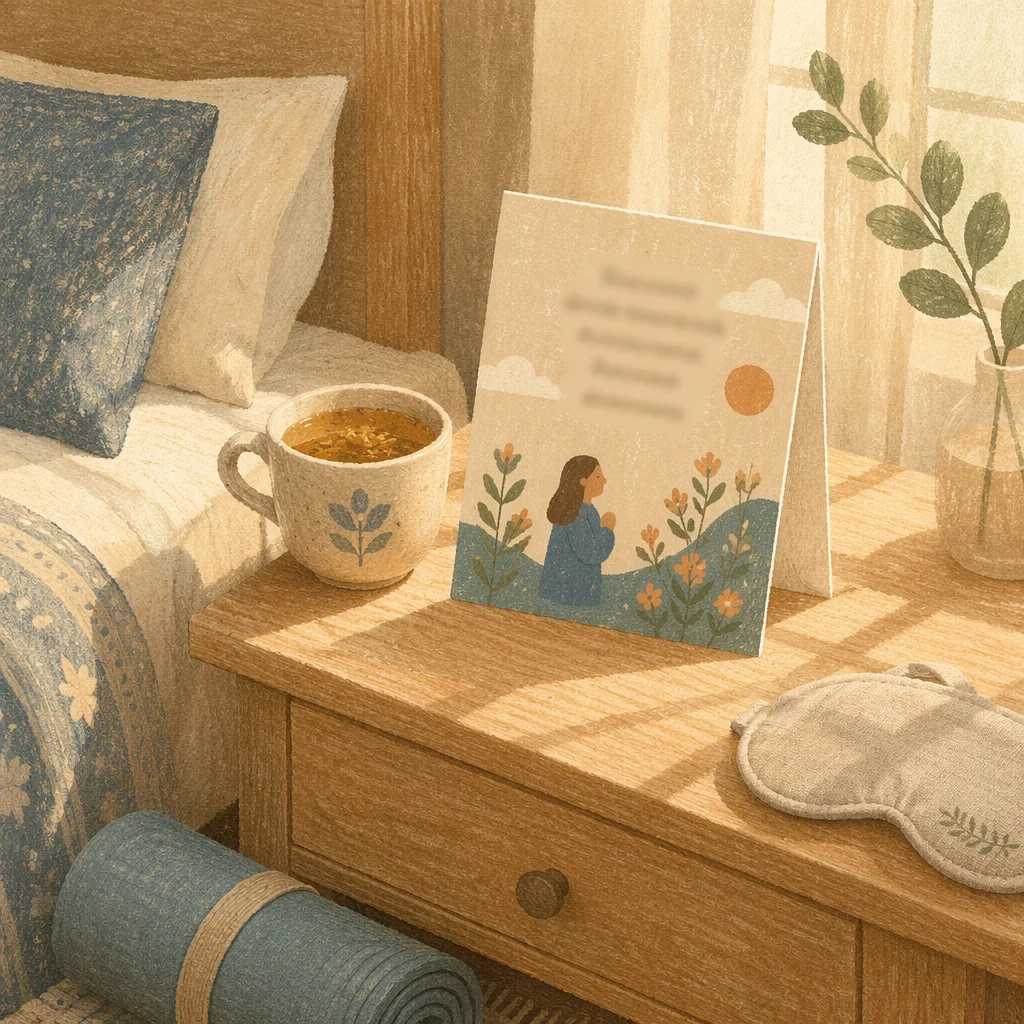 Morning Affirmation Card by Sunlit Nightstand