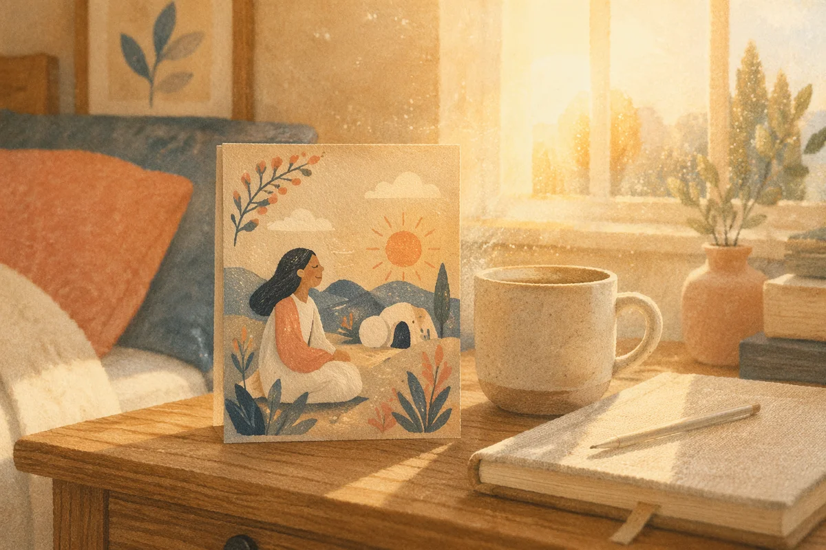 Morning Affirmation Card in Golden Sunlight