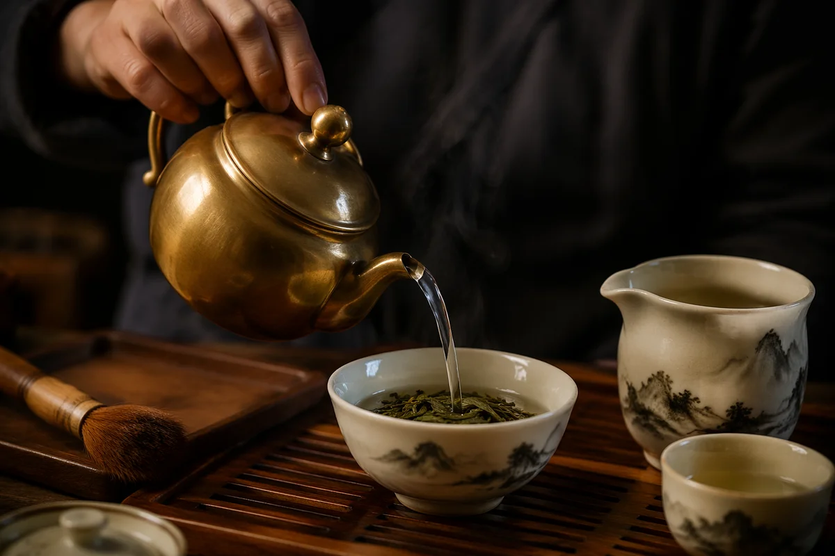 Zen Organic Tea Ceremony with Ceramic Cups