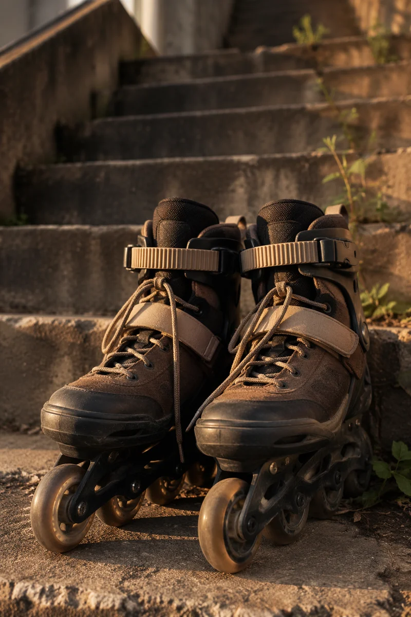 Sunrise Fitness Skates on Outdoor Steps
