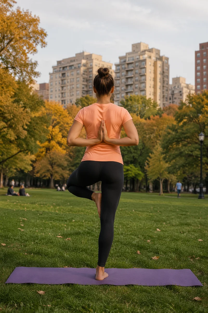 Tree Pose Yoga in City Park