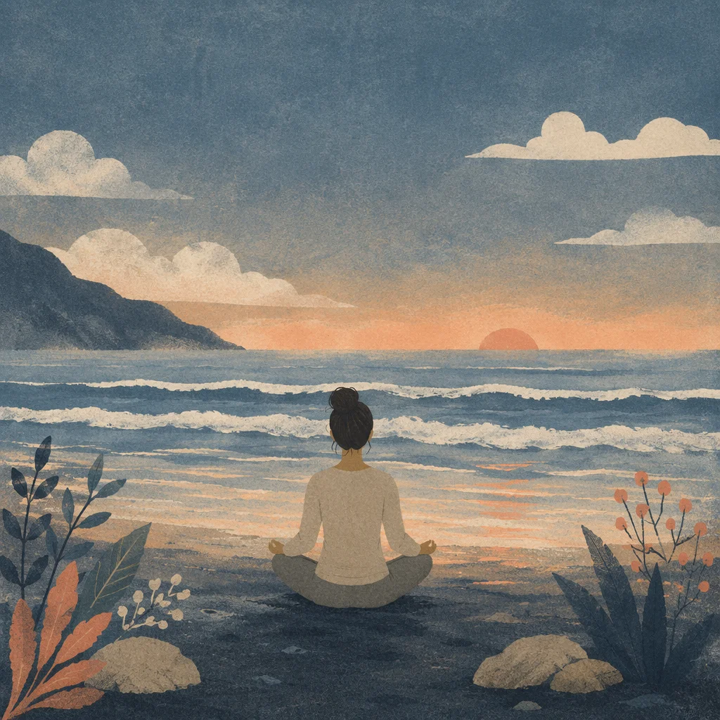 Peaceful Ocean Meditation at Blue Hour