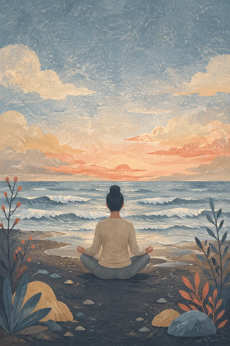 Peaceful Ocean Meditation at Blue Hour