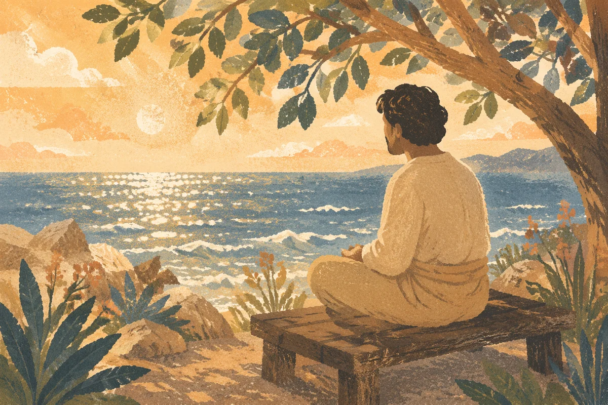 Ocean Meditation at Golden Coastal Waves