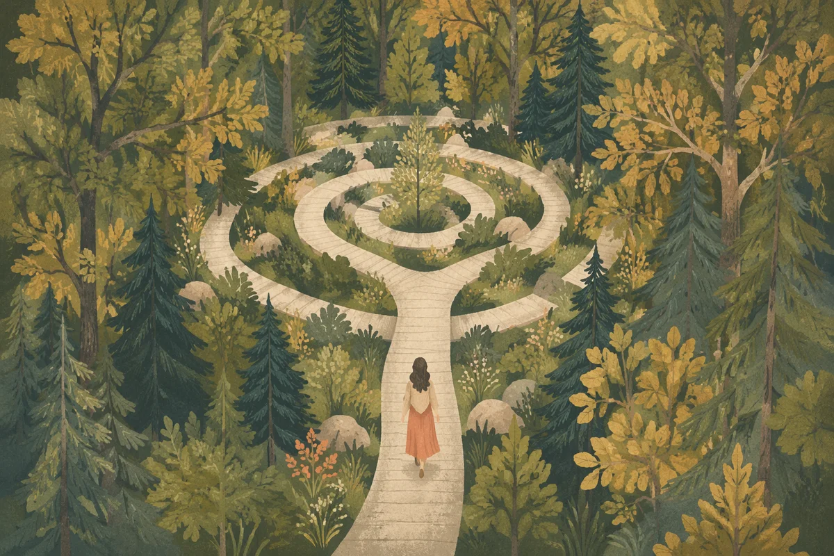 Garden Labyrinth Walk for Peaceful Meditation