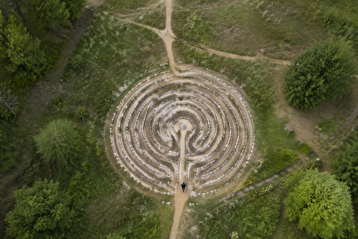 Overhead Garden Labyrinth Meditation Walk