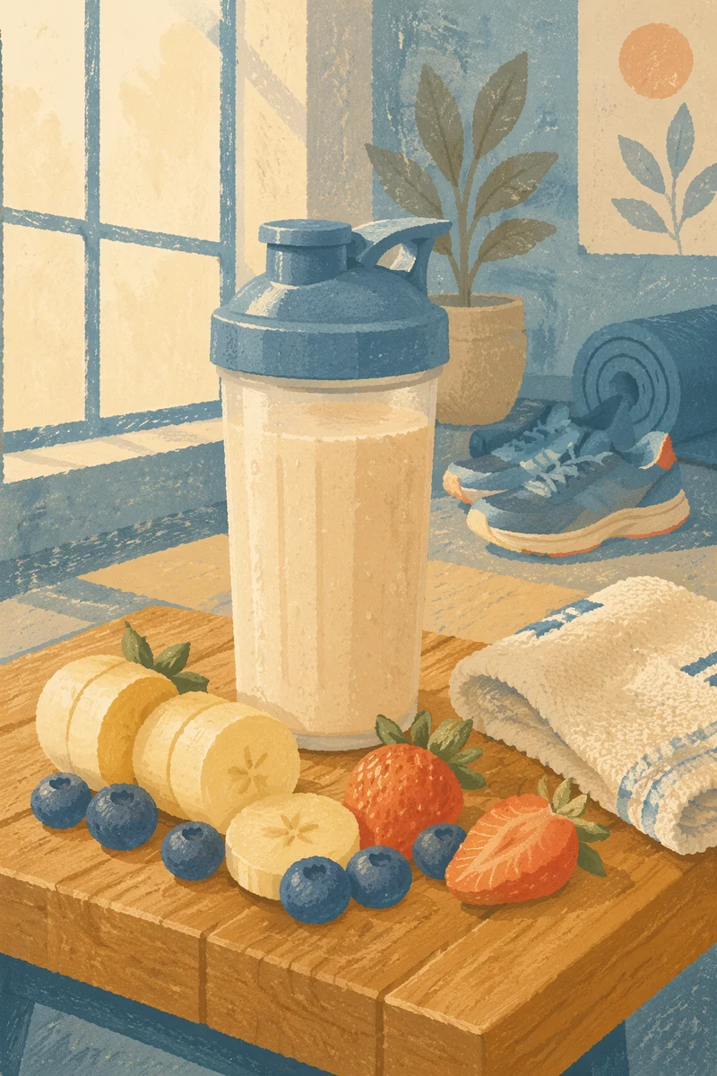 Post Workout Protein Shake with Fresh Fruits