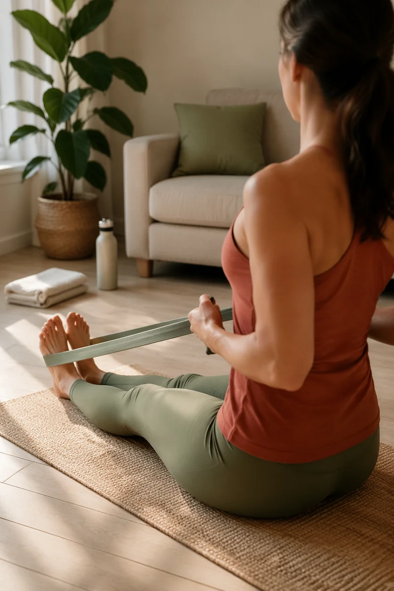 Home Resistance Band Row Morning Fitness