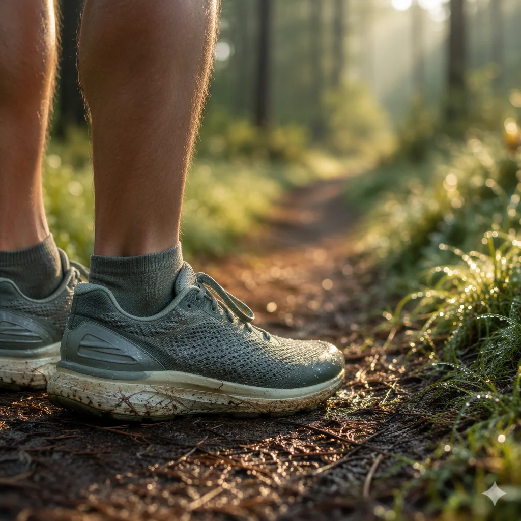 Morning Dew Running Shoes on Forest Trail