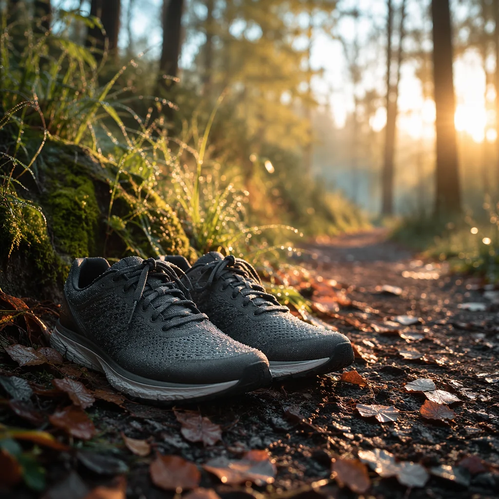 Morning Dew Running Shoes on Forest Trail