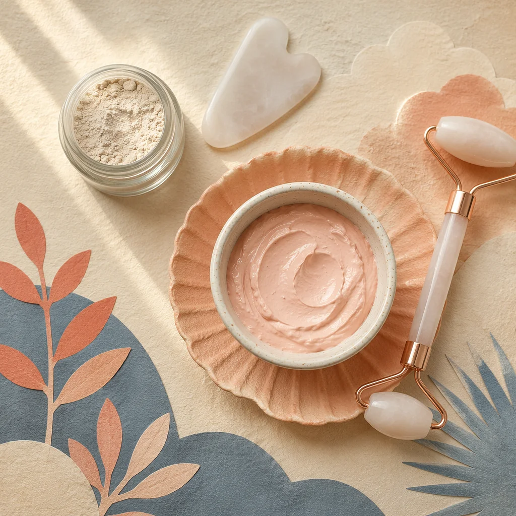 Serene Skincare Flat Lay on Marble